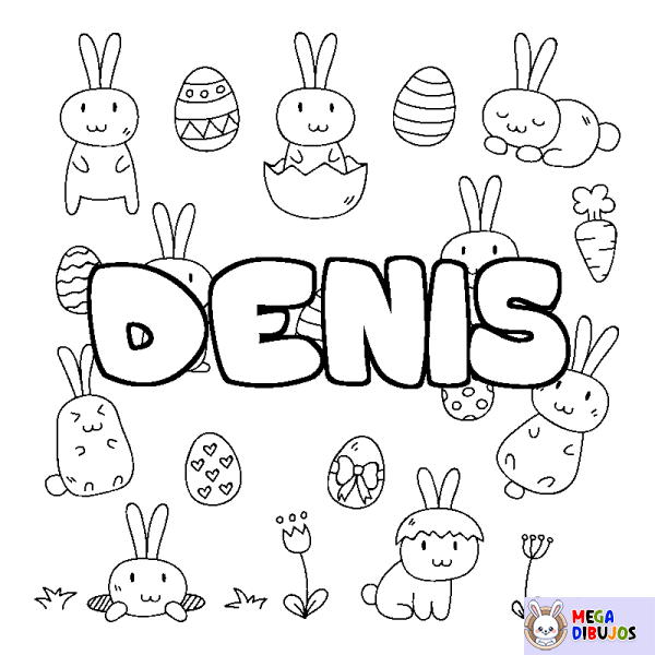 Coloración del nombre DENIS - decorado Pascua