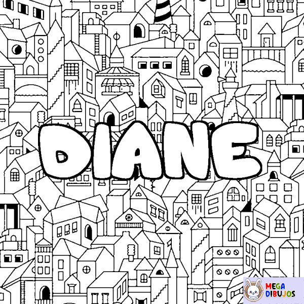 Coloración del nombre DIANE - decorado ciudad