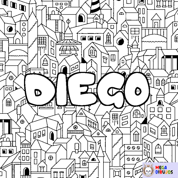 Coloración del nombre DIEGO - decorado ciudad