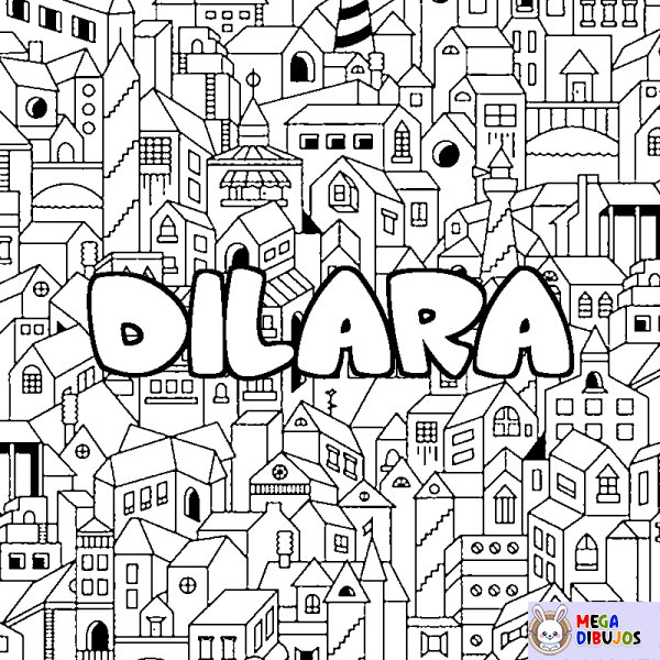 Coloración del nombre DILARA - decorado ciudad