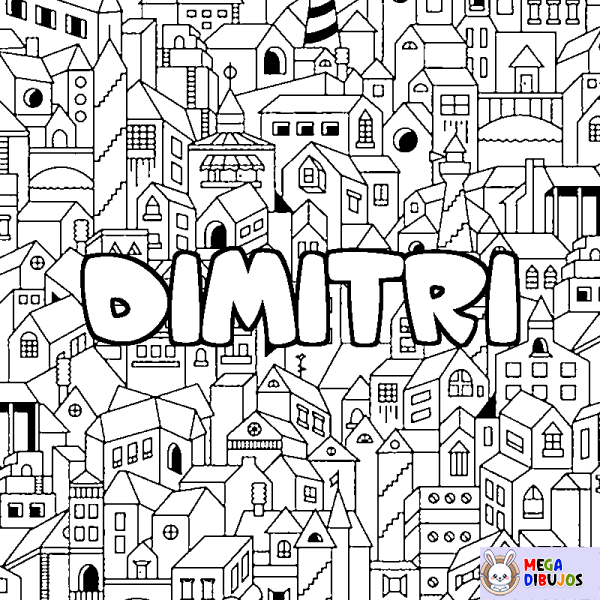 Coloración del nombre DIMITRI - decorado ciudad