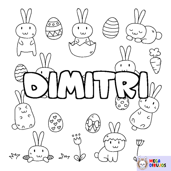 Coloración del nombre DIMITRI - decorado Pascua