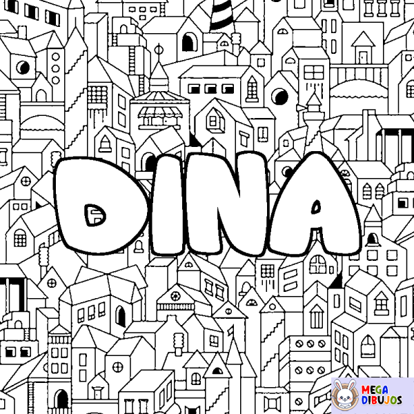 Coloración del nombre DINA - decorado ciudad