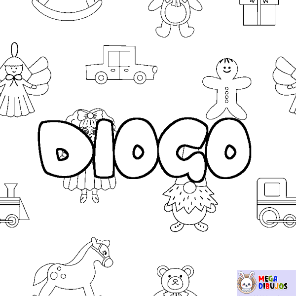 Coloración del nombre DIOGO - decorado juguetes