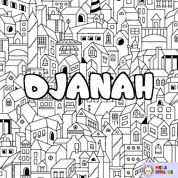 Coloración del nombre DJANAH - decorado ciudad