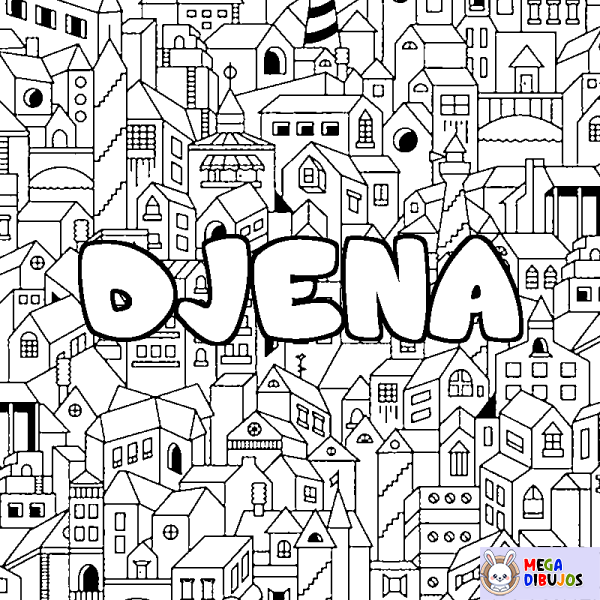 Coloración del nombre DJENA - decorado ciudad