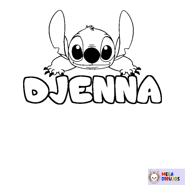 Coloración del nombre DJENNA - decorado Stitch