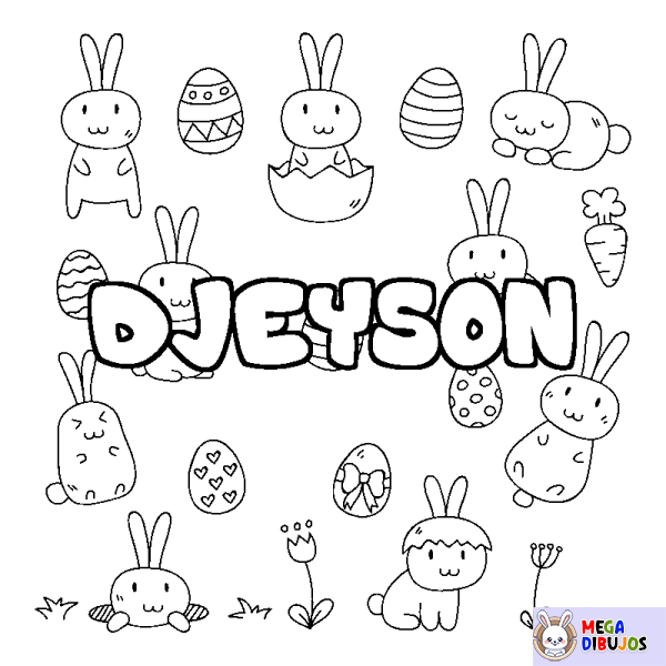 Coloración del nombre DJEYSON - decorado Pascua