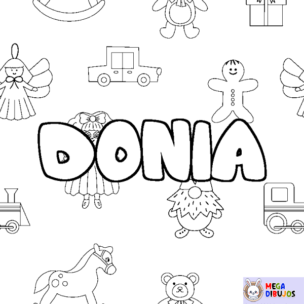 Coloración del nombre DONIA - decorado juguetes