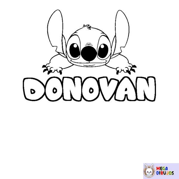 Coloración del nombre DONOVAN - decorado Stitch