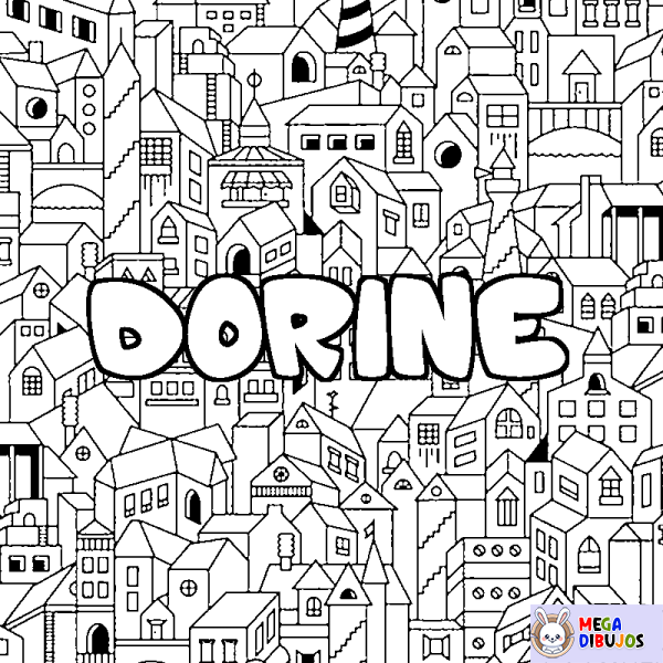 Coloración del nombre DORINE - decorado ciudad