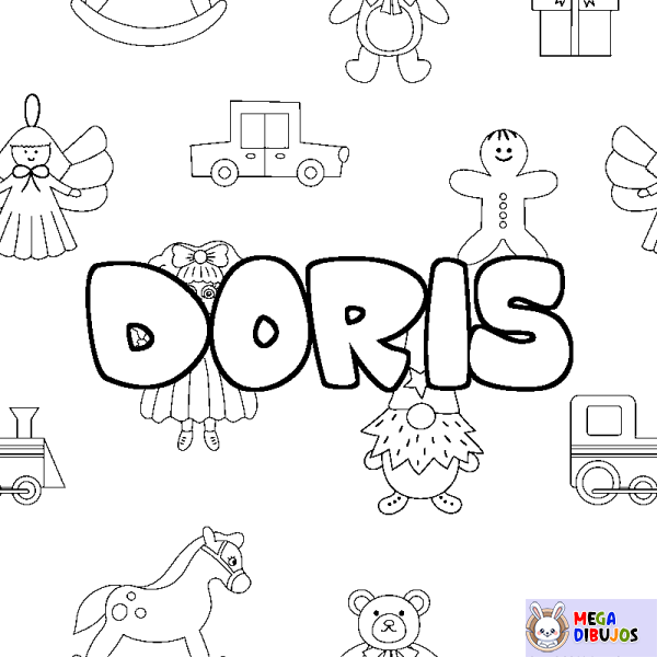 Coloración del nombre DORIS - decorado juguetes