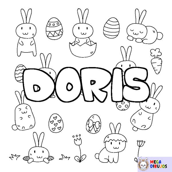 Coloración del nombre DORIS - decorado Pascua