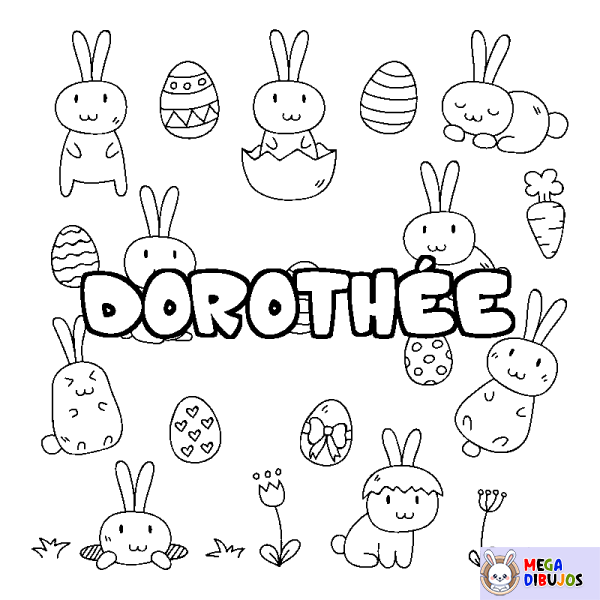 Coloración del nombre DOROTH&Eacute;E - decorado Pascua