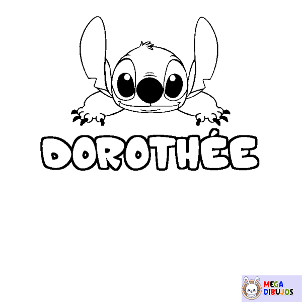 Coloración del nombre DOROTH&Eacute;E - decorado Stitch