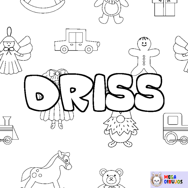 Coloración del nombre DRISS - decorado juguetes