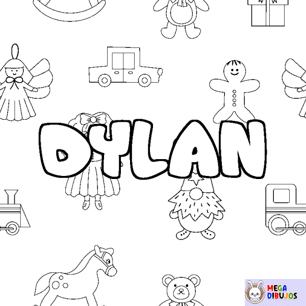 Coloración del nombre DYLAN - decorado juguetes