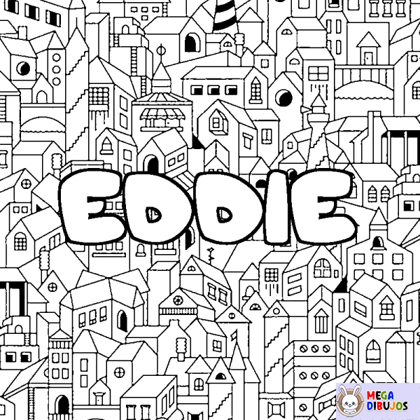 Coloración del nombre EDDIE - decorado ciudad