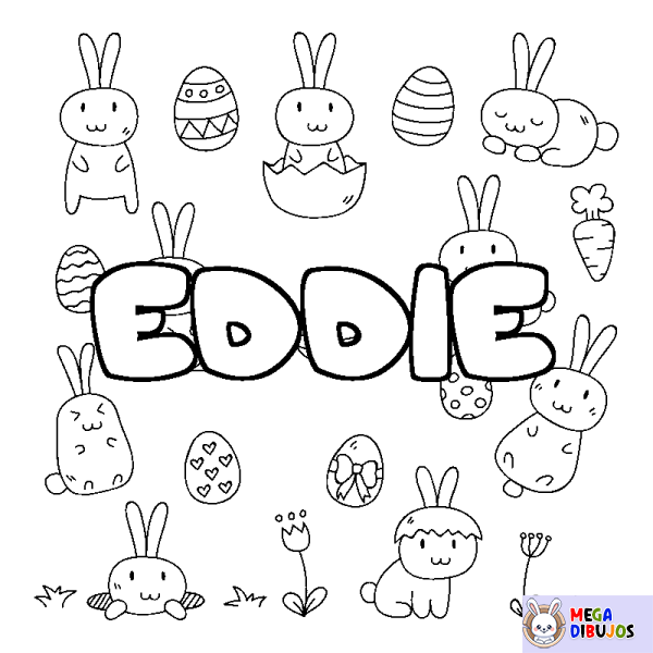 Coloración del nombre EDDIE - decorado Pascua