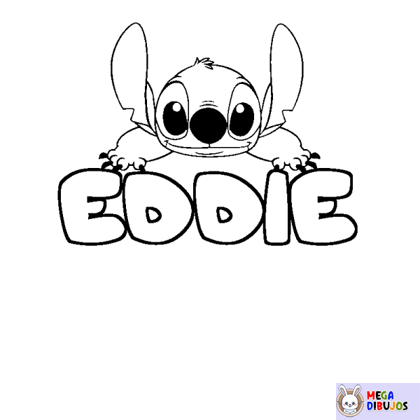 Coloración del nombre EDDIE - decorado Stitch