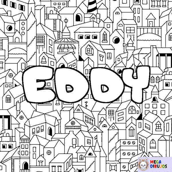 Coloración del nombre EDDY - decorado ciudad