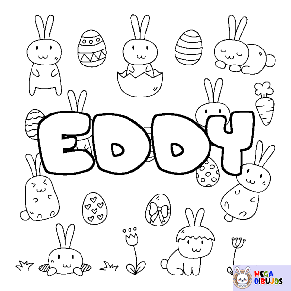 Coloración del nombre EDDY - decorado Pascua