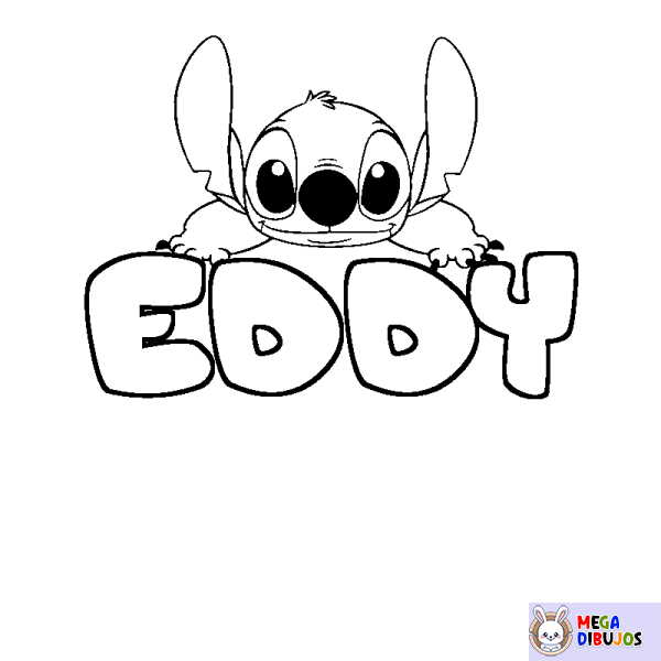 Coloración del nombre EDDY - decorado Stitch