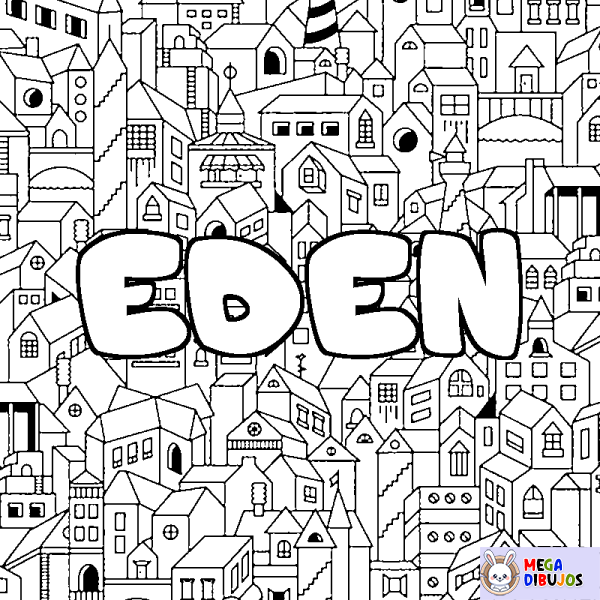 Coloración del nombre EDEN - decorado ciudad