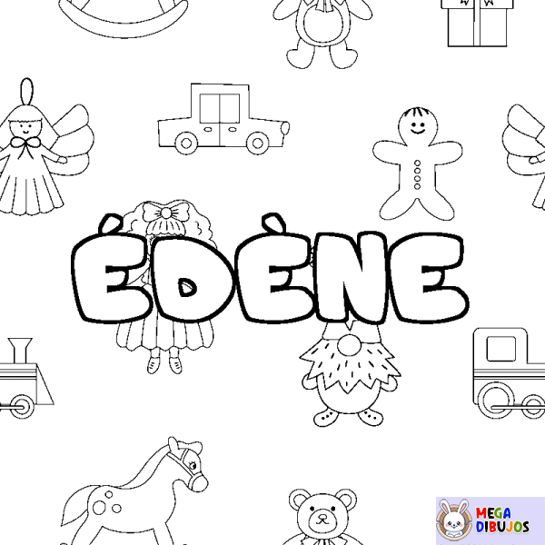 Coloración del nombre &Eacute;D&Egrave;NE - decorado juguetes