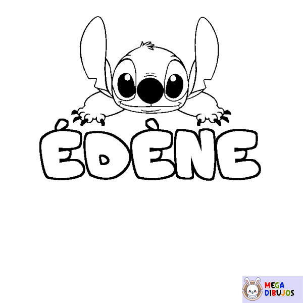 Coloración del nombre &Eacute;D&Egrave;NE - decorado Stitch