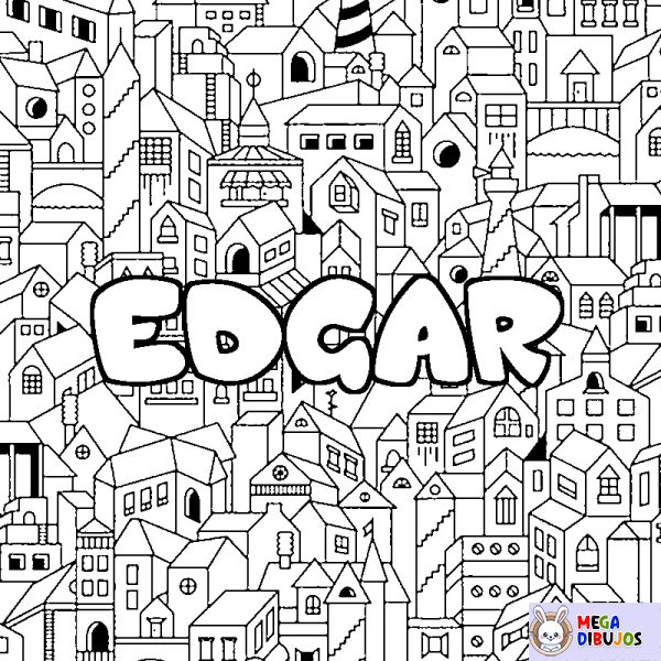 Coloración del nombre EDGAR - decorado ciudad