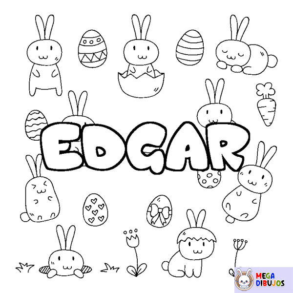 Coloración del nombre EDGAR - decorado Pascua