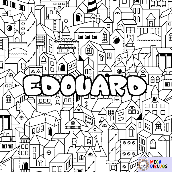 Coloración del nombre EDOUARD - decorado ciudad