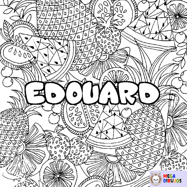 Coloración del nombre EDOUARD - decorado mandala de frutas