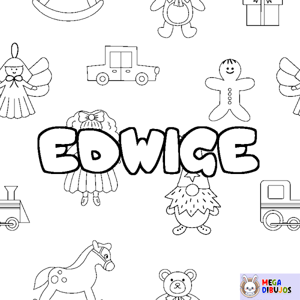 Coloración del nombre EDWIGE - decorado juguetes