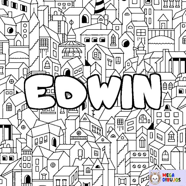 Coloración del nombre EDWIN - decorado ciudad