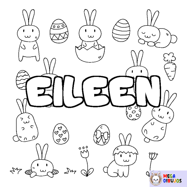 Coloración del nombre EILEEN - decorado Pascua