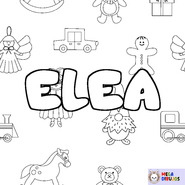 Coloración del nombre ELEA - decorado juguetes