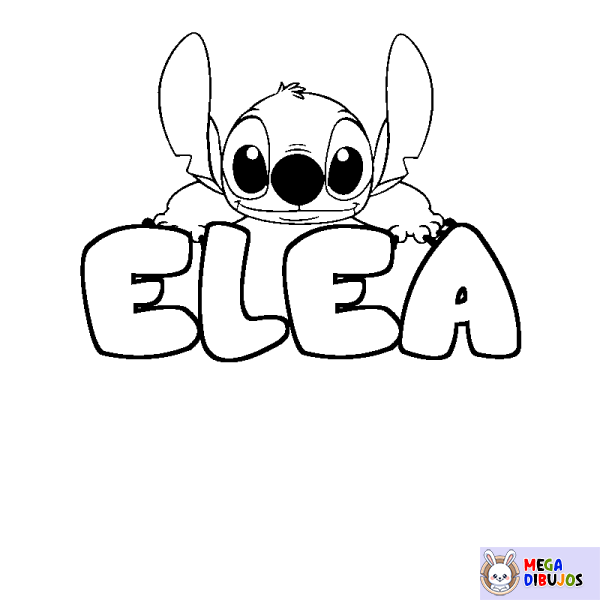 Coloración del nombre ELEA - decorado Stitch