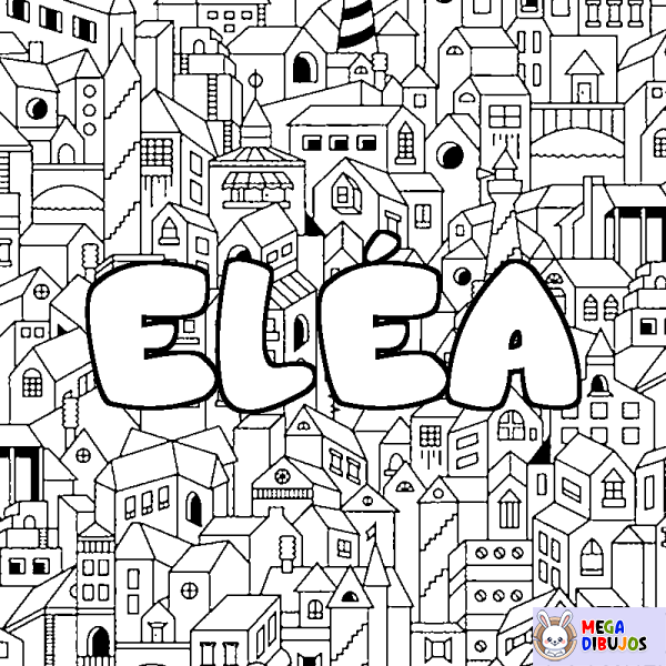 Coloración del nombre EL&Eacute;A - decorado ciudad