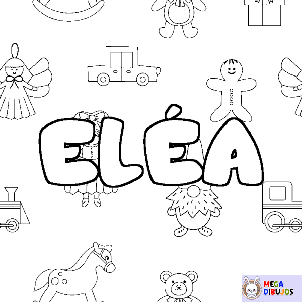 Coloración del nombre EL&Eacute;A - decorado juguetes