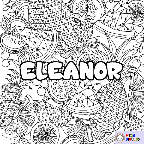 Coloración del nombre ELEANOR - decorado mandala de frutas