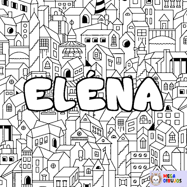 Coloración del nombre EL&Eacute;NA - decorado ciudad