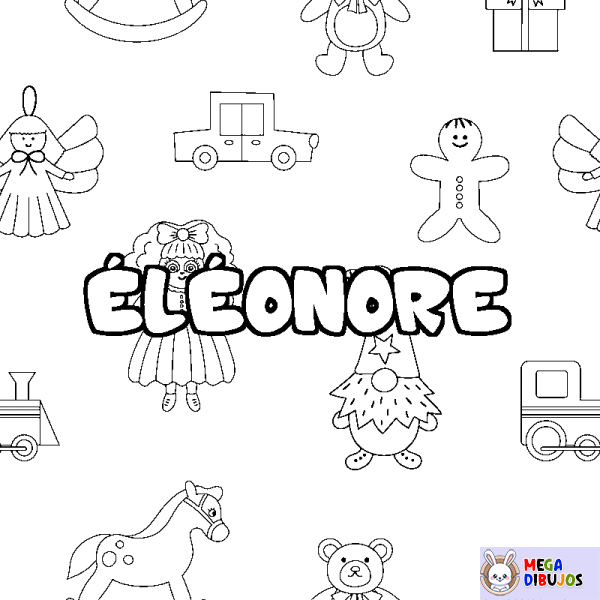 Coloración del nombre &Eacute;L&Eacute;ONORE - decorado juguetes