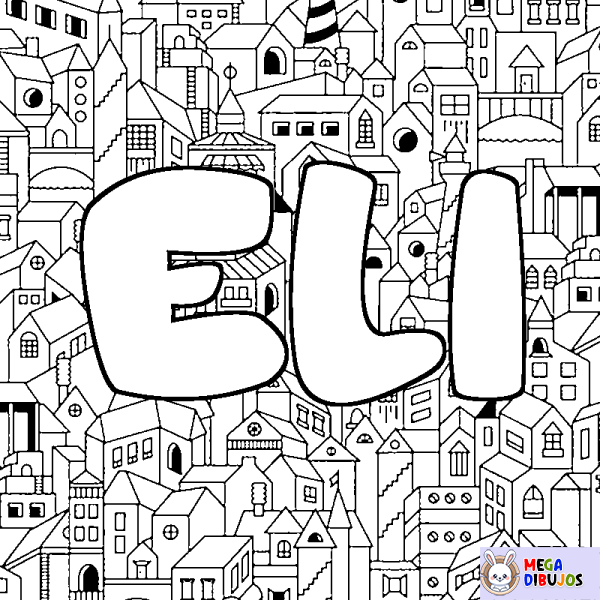 Coloración del nombre ELI - decorado ciudad