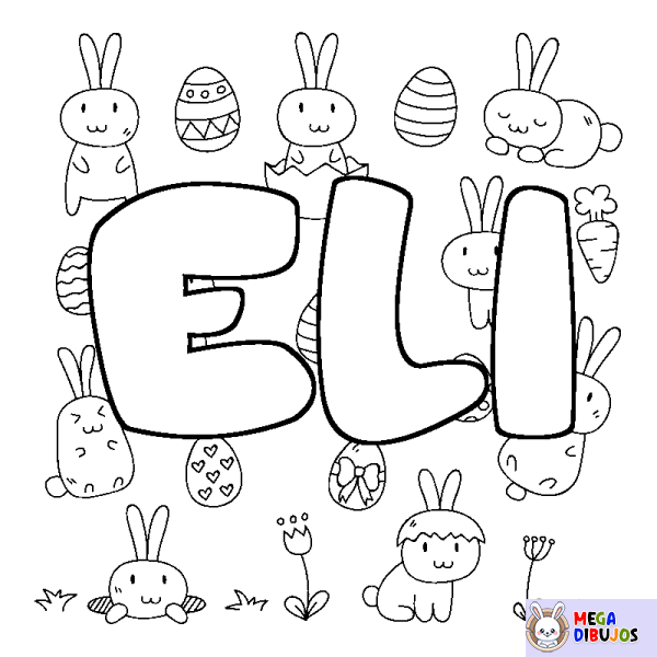 Coloración del nombre ELI - decorado Pascua