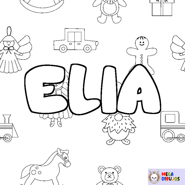 Coloración del nombre ELIA - decorado juguetes