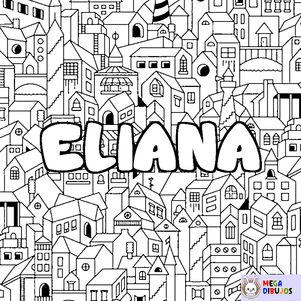 Coloración del nombre ELIANA - decorado ciudad