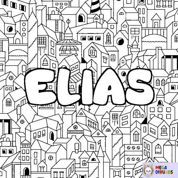 Coloración del nombre ELIAS - decorado ciudad