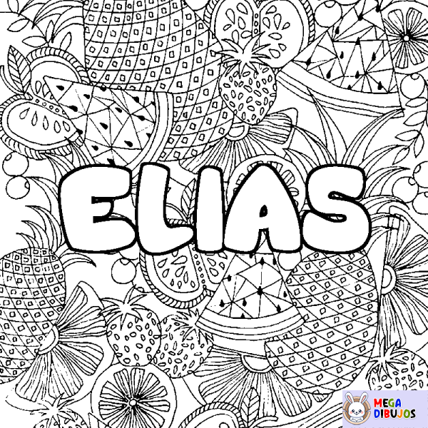 Coloración del nombre ELIAS - decorado mandala de frutas